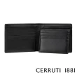 【Cerruti 1881】限量2折 義大利頂級小牛皮12卡短夾皮夾 5400M 全新專櫃展示品(黑色 贈禮盒提袋)