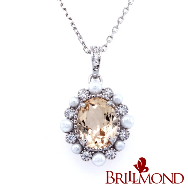 BRILLMOND JEWELRY 1.5克拉天然摩根石墜(天然天然摩根石1.5克拉 全925銀台+鍊)