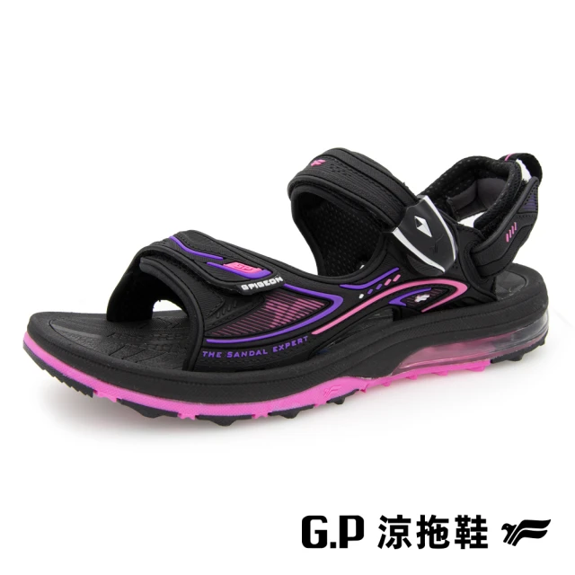 G.P 女款超緩震氣墊磁扣兩用涼拖鞋G9576W-黑桃色(SIZE:36-39 共二色)