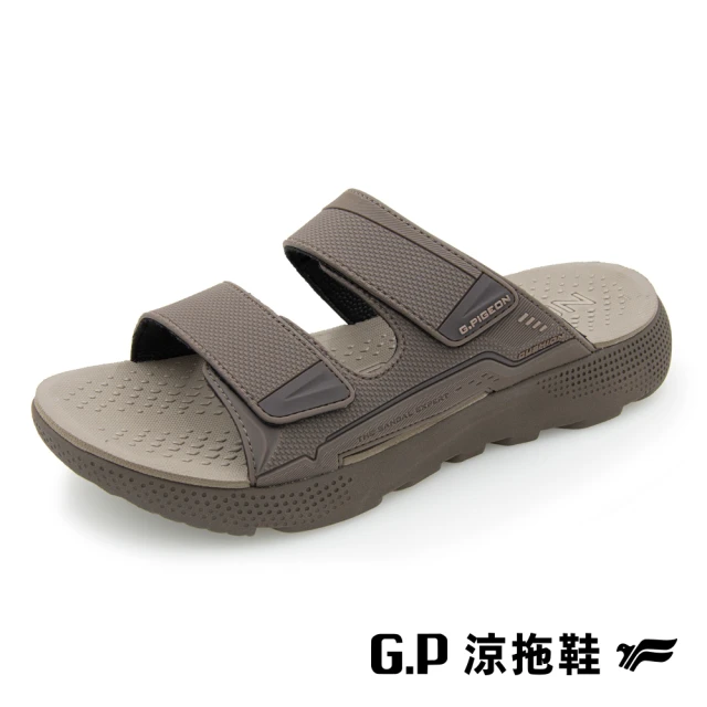 G.P 男款超輕量緩震雙帶拖鞋G9385M-灰褐色(SIZE:40-44 共三色)