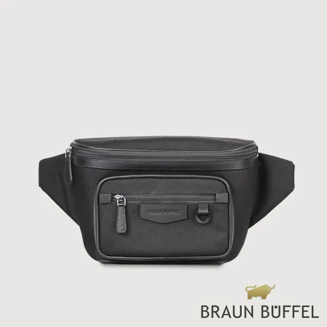 【BRAUN BUFFEL 德國小金牛】台灣總代理 吉普 腰胸包-黑色(BF535-07-BK)