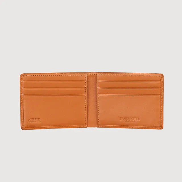 【BRAUN BUFFEL 德國小金牛】台灣總代理 防盜-2 6卡男夾-杏仁巧克力色(BF539-312-SAL)