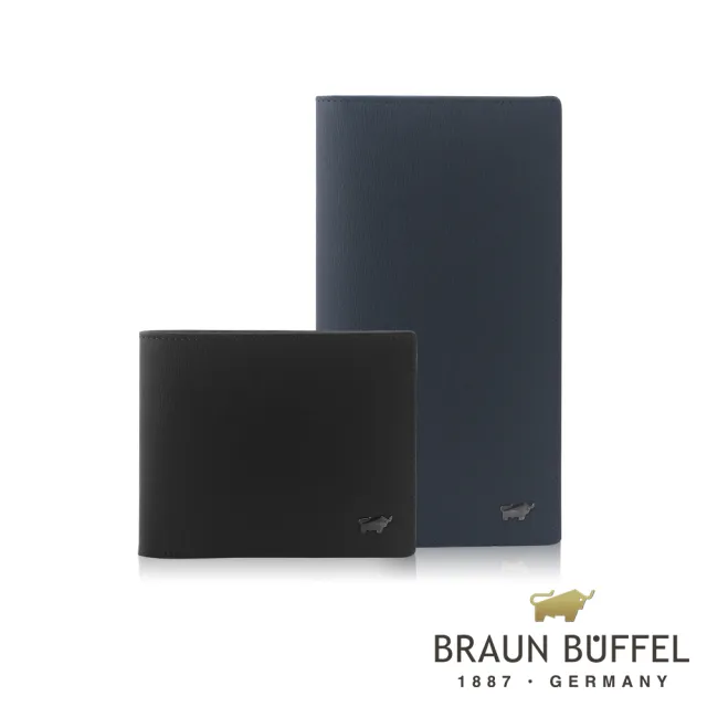 【BRAUN BUFFEL 德國小金牛】台灣總代理 默瑟-II 5卡透明窗皮夾-印度藍(BF384-316-II)