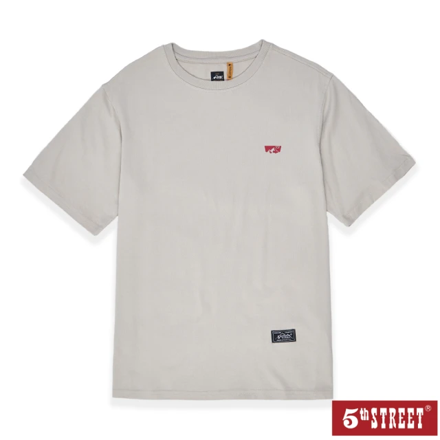 【5th STREET】男裝山脈反光印花短袖T恤-灰色(山形系列)