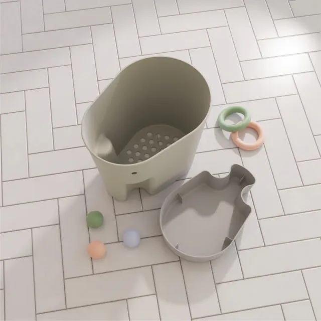 【Shnuggle】洗澡玩具收納桶(戲水玩具 可玩水 收納盒)