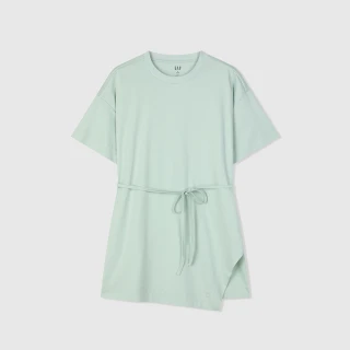 【GAP】女裝 圓領短袖T恤-淺綠色(874226)