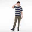【JEEP】男裝 跳色條紋短袖T恤(深藍)
