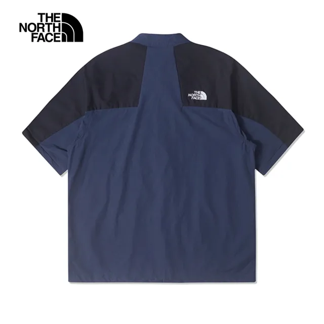 【The North Face 官方旗艦】北面UE男款藍色吸濕排汗防潑水可拆卸衣袖休閒長袖襯衫｜88598K2