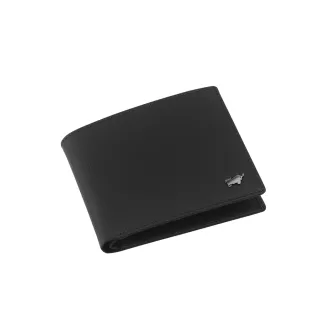 【BRAUN BUFFEL 德國小金牛】默瑟-II 8卡中間翻零錢袋短夾-黑色(BF384-318-BK) 錢包送禮推薦