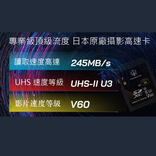 【TRIDENITE】V60 UHS-II 專業級SDXC 512GB記憶卡 高耐用 U3 4K(日本原廠直營)