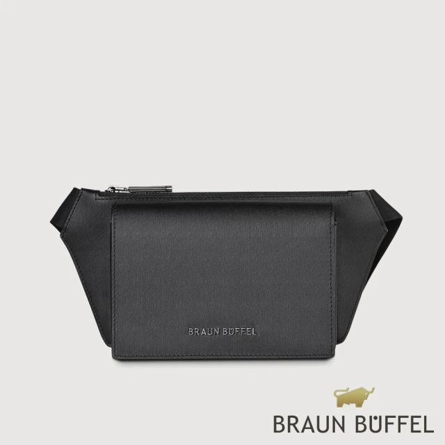 BRAUN BUFFEL 德國小金牛 台灣總代理 紐瓦斯 腰胸包-黑色(BF534-07-BK)