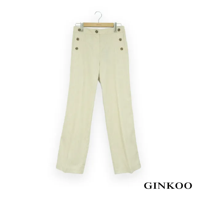 【GINKOO 俊克】前扣式鬆緊帶長褲