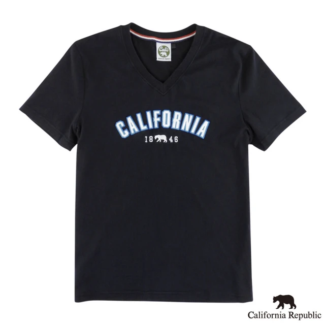 California Republic 品牌LOGO V領純棉TEE(男版)