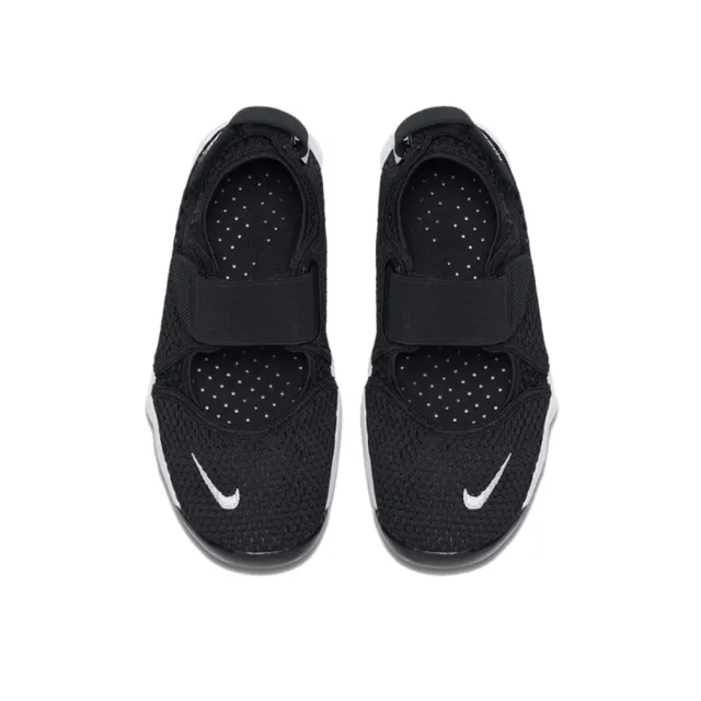 【NIKE 耐吉】Nike Little Rift TD 黑白 忍者鞋 中童 322359-014(童鞋 涼鞋 魔鬼氈 休閒鞋 輕量 透氣)