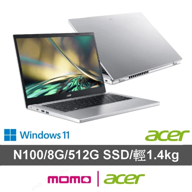 Acer 宏碁 14吋N100輕薄筆電(Aspire/A314-36P-C4FZ/N100/8G/512G SSD/W11)