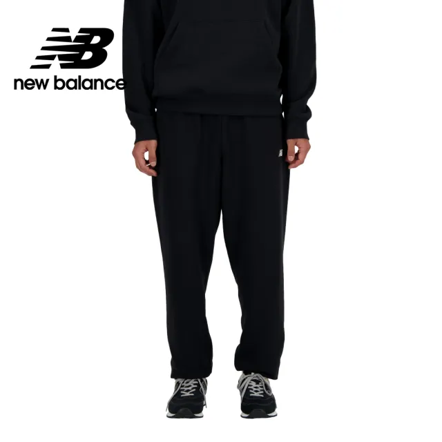 【NEW BALANCE】NB 褲管縮口棉質長褲_男性_黑色_AMP41519BK(亞版 版型正常)