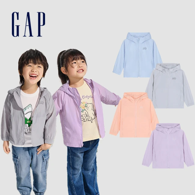 GAP 幼童裝 Logo連帽外套-淺藍色(890295)折扣