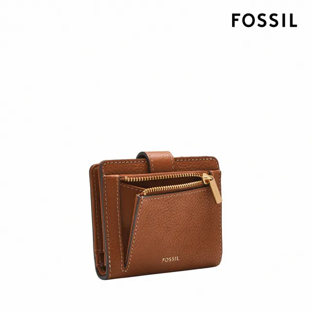 【FOSSIL 官方旗艦館】Harwell 真皮馬鞍釦短夾-咖啡色 SL10029200 雙11/1111