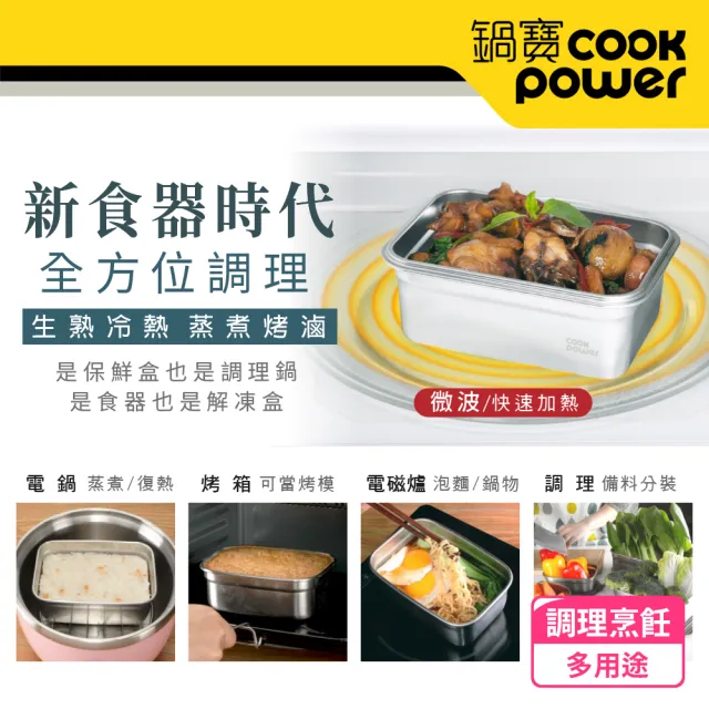 【CookPower 鍋寶】馬卡龍可微波不鏽鋼保鮮盒6件組_型