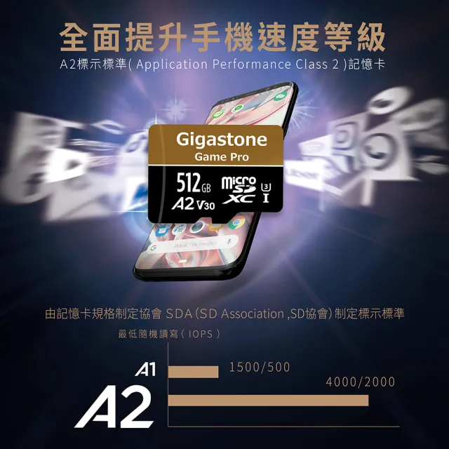 【GIGASTONE 立達】microSDXC UHS-Ⅰ U3 A2V30 256GB遊戲高速記憶卡-3入組(支援Switch/GoPro)