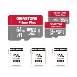 【GIGASTONE 立達】microSDXC UHS-Ⅰ U1 A1V10 64GB記憶卡-3入組(支援兒童相機/網路攝影機/音箱)