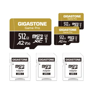 【GIGASTONE 立達】microSDXC UHS-Ⅰ U3 A2V30 512GB遊戲高速記憶卡-3入組(支援Switch/GoPro)