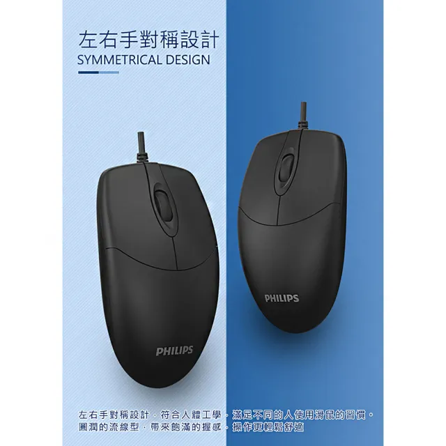 【Philips 飛利浦】SPK7234 USB 有線滑鼠