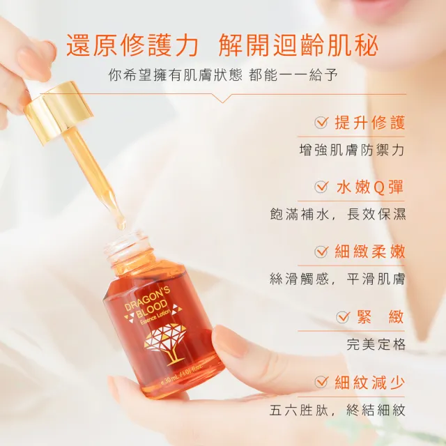 【Jenduoste 珍朵絲特】龍血求麗精華30mlx2瓶+修護乳80mlx2瓶(佐登妮絲保濕Plus版)