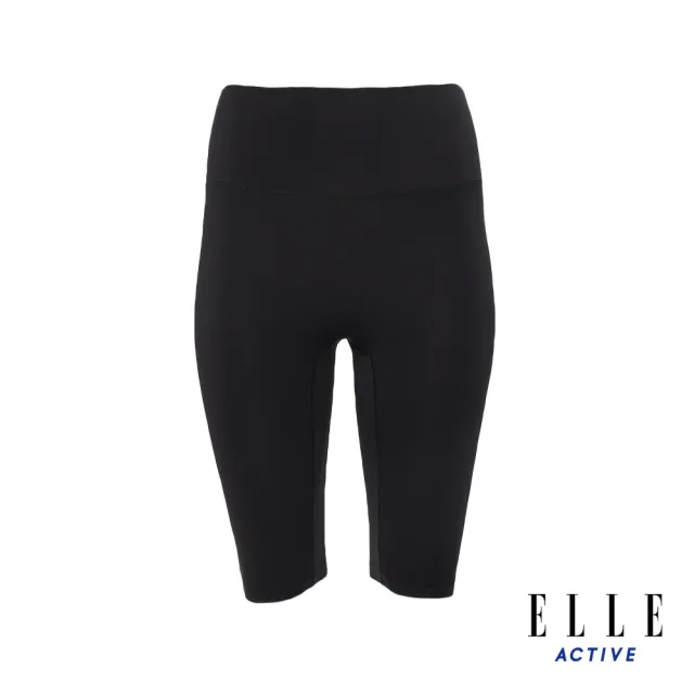 【ELLE ACTIVE】女款 舒適彈力五分瑜珈褲-黑色(EA24M2W3101#99)