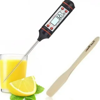 【Ainmax 艾買氏】料理專業級 食品溫度計 探針式溫度計 筆式溫度計 輕鬆掌握食物溫度(附贈竹製攪拌棒乙入)