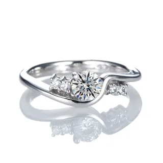 【DOLLY】0.30克拉 求婚戒18K金完美車工鑽石戒指(054)