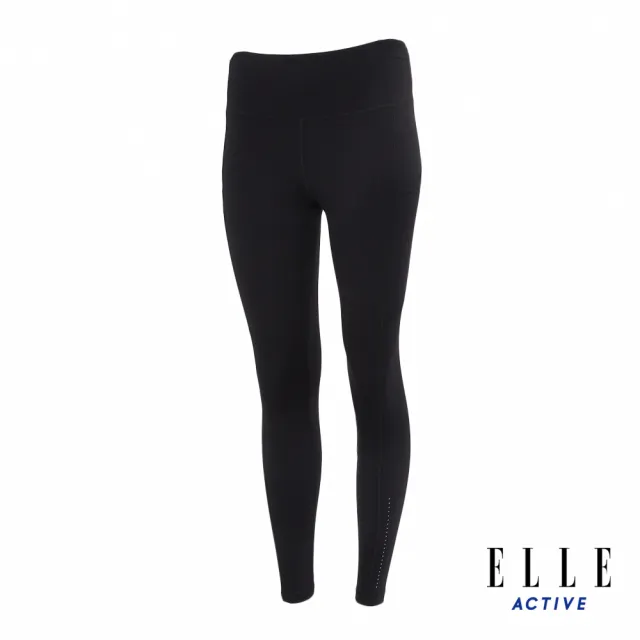 【ELLE ACTIVE】女款 腰側口袋剪接瑜珈褲-黑色(EA24M2W3703#99)