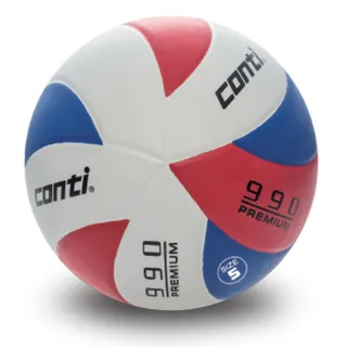 【Conti】原廠貨 5號球 頂級超世代橡膠排球/競賽/訓練/休閒 紅白藍(V990-5-RWB)
