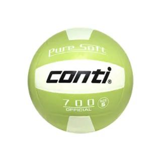 【Conti】原廠貨 5號球 超軟橡膠排球/競賽/訓練/休閒 淺綠白(V700-5-WLG)