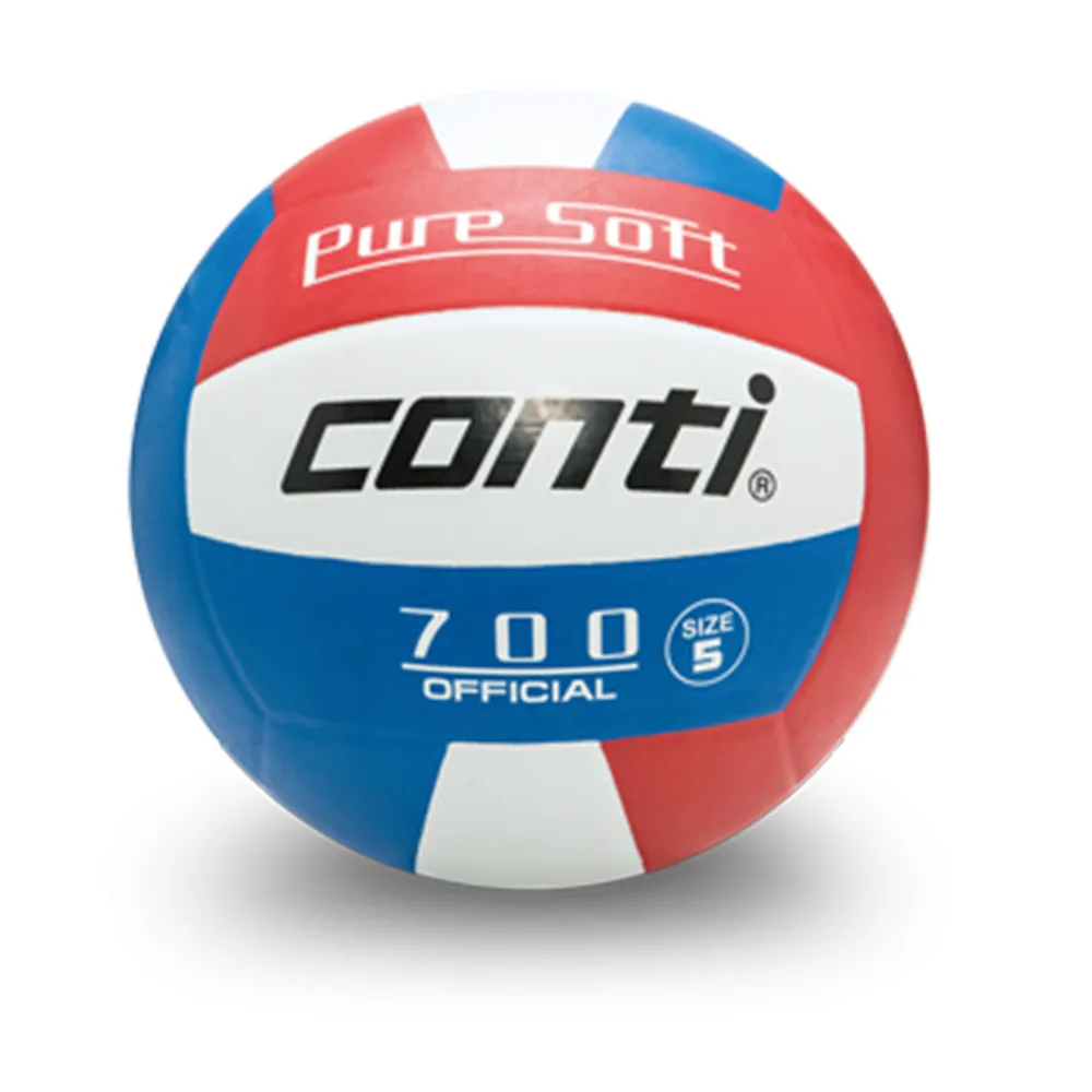 【Conti】原廠貨 5號球 超軟橡膠排球/競賽/訓練/休閒 紅白藍(V700-5-RWB)