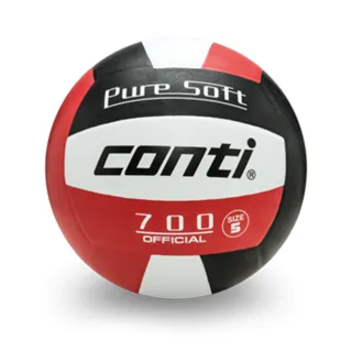 【Conti】原廠貨 5號球 超軟橡膠排球/競賽/訓練/休閒 紅黑白(V700-5-WBKR)