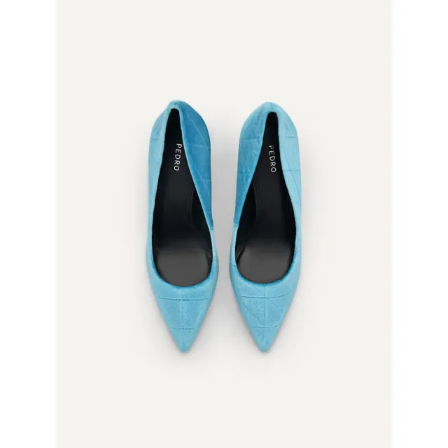 【PEDRO】Celeste 絨布高跟鞋-青藍色/銀色(小CK高端品牌)