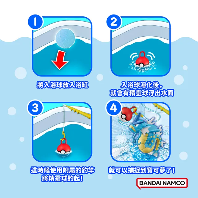 【BANDAI 萬代】寶可夢釣魚篇入浴球DX Vol.2-加大版(附公仔/限量/泡澡球)
