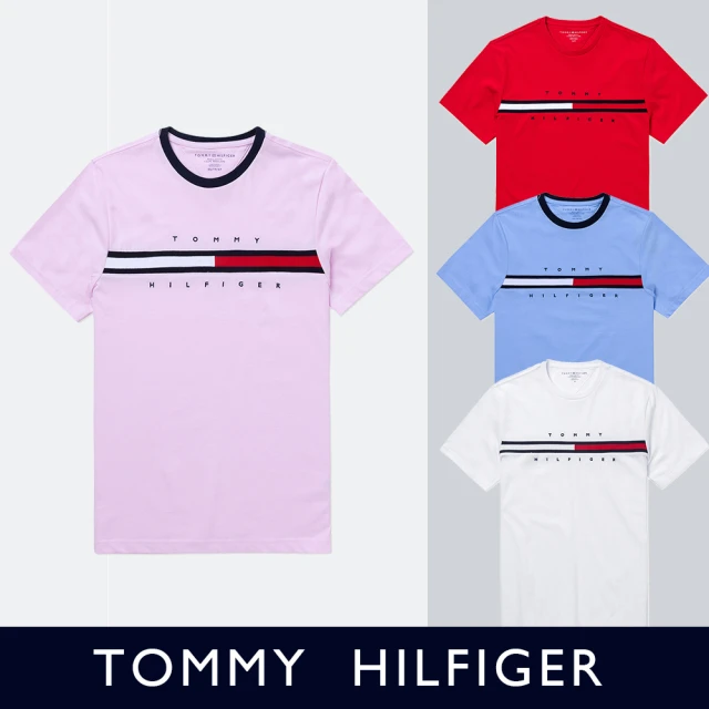 Tommy Hilfiger TOMMY 經典爆款刺繡Logo文字圖案短袖T恤-多色組合(休閒舒適/男女穿搭/平輸品)