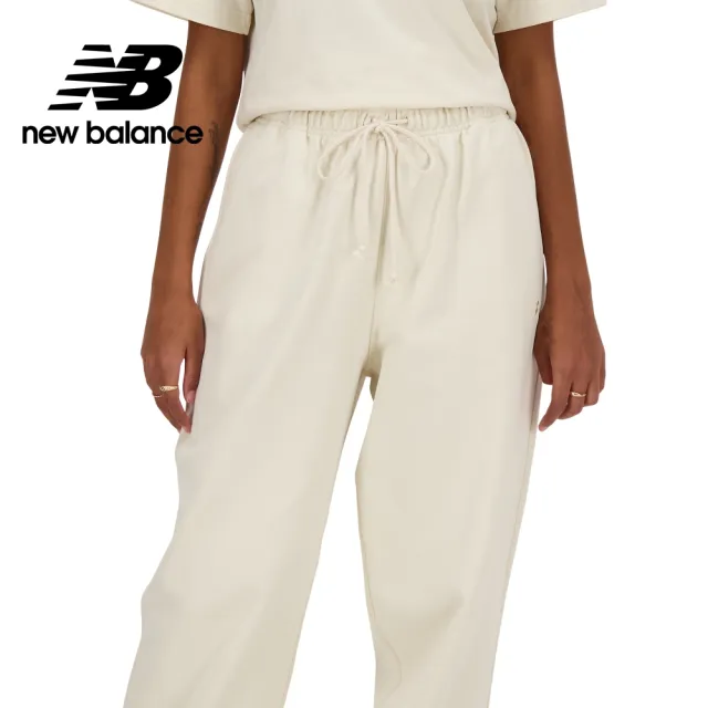 【NEW BALANCE】NB 刺繡NB鬆緊抽繩棉質長褲_AWP41513LIN_女性_杏色(亞版 版型正常)