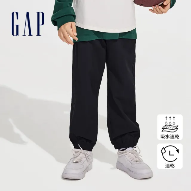【GAP】男童裝 束口鬆緊褲-黑色(890470)