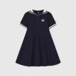 【GAP】女童裝 Logo印花翻領短袖洋裝-海軍藍(890492)