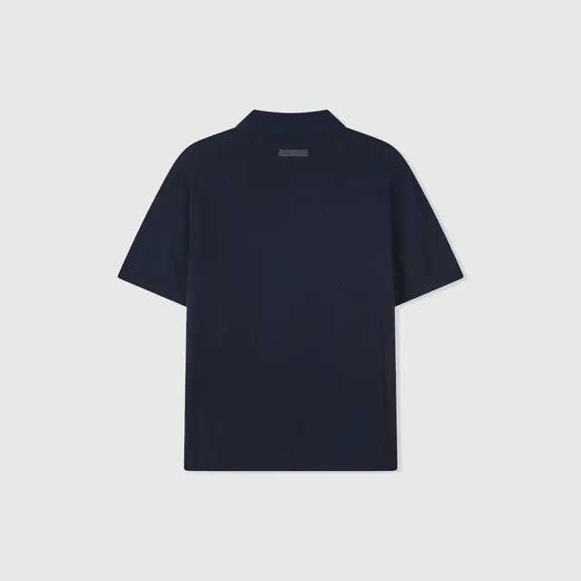 【GAP】男裝 短袖POLO衫 絨感針織系列-海軍藍(890973)