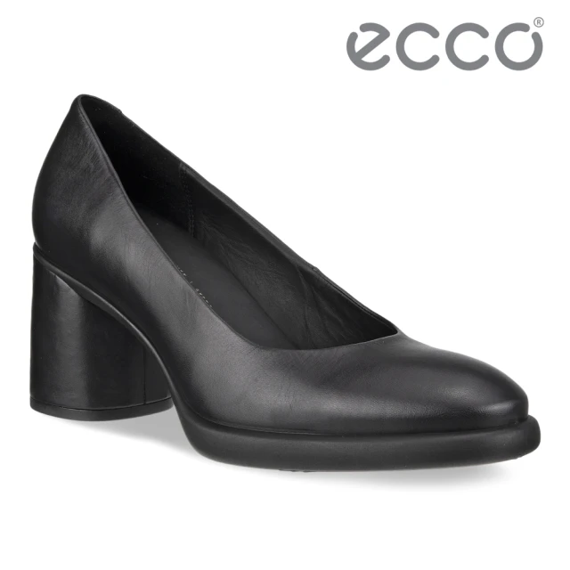 【ecco】SCULPTED LX 55 雕塑奢華正式中低跟鞋 女鞋(黑色 22260301001)