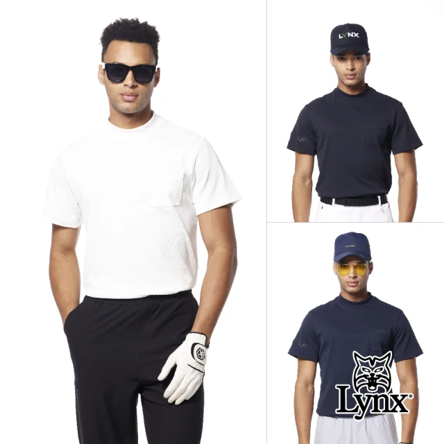 Lynx Golf 首爾高桿風格！男款合身版日本進口面料吸汗速乾短袖圓領POLO衫/高爾夫球衫(三色)