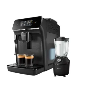 【Philips 飛利浦】全自動義式咖啡機(EP2220)+飛利浦秒碎冰沙果汁機黑(HR229101)