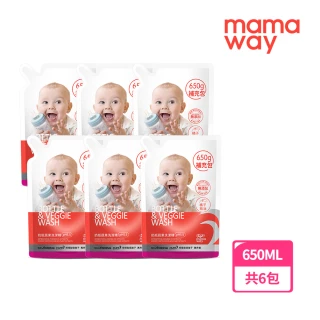 【mamaway 媽媽餵】奶瓶蔬果洗潔精補充包 六入(650ml×6)