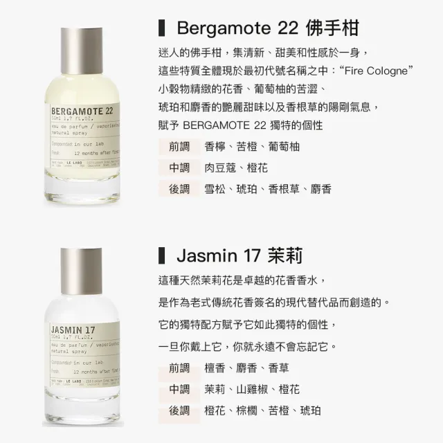 【Le Labo】淡香精 50ml 多款任選(國際航空版)