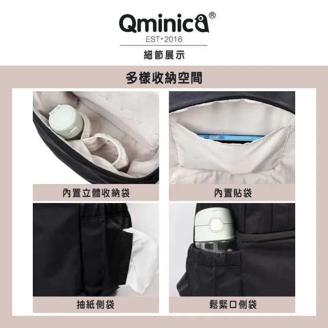 【Qminica】防潑水上下2層式收納後背包 NO.QM060(女後背包 男後背包)