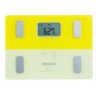 【OMRON 歐姆龍】電子體重計/體脂計 HBF-225(黃色)